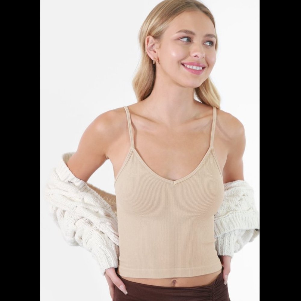 New Pearled Ivory Super Comfortable Relaxed Fit Ribbed Crop Top